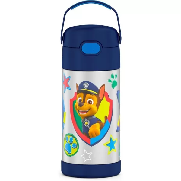 THERMOS FUNTAINER 12 Ounce Stainless Steel Vacuum Insulated Kids Straw Bottle LimeBlue Paw Patrol 12 Ounce Licensed Characters