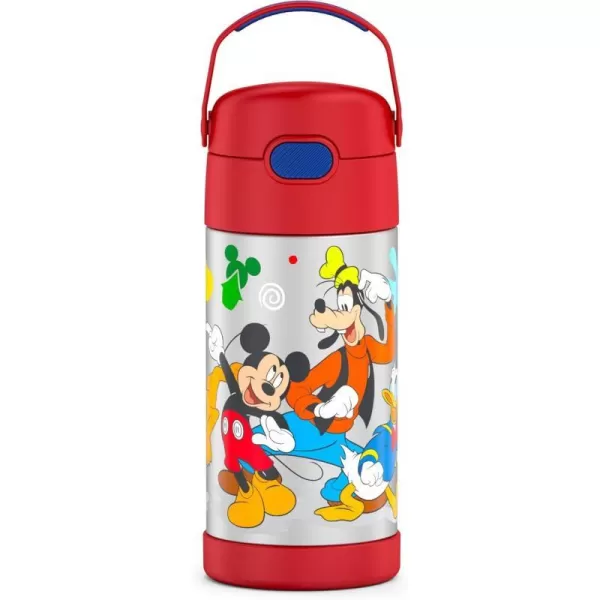 THERMOS FUNTAINER 12 Ounce Stainless Steel Vacuum Insulated Kids Straw Bottle LimeMickey Mouse 12 Ounce Licensed Characters