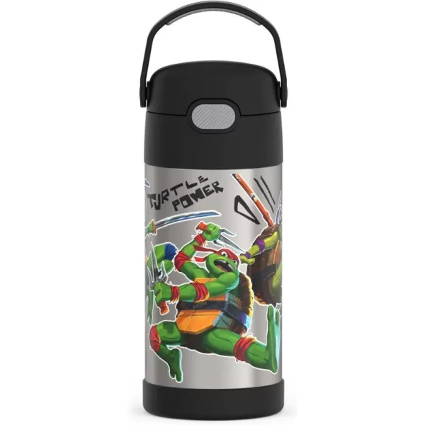 THERMOS FUNTAINER 12 Ounce Stainless Steel Vacuum Insulated Kids Straw Bottle Rainbows12 Ounce Teenage Mutant Ninja Turtles