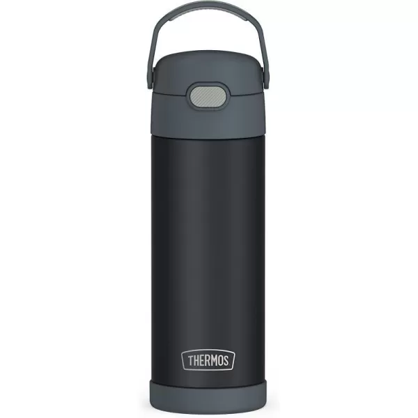 THERMOS FUNTAINER 16 Ounce Stainless Steel Vacuum Insulated Bottle with Wide Spout Lid Looney TunesMatte Charcoal Bottle