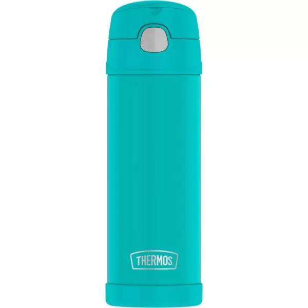 THERMOS FUNTAINER 16 Ounce Stainless Steel Vacuum Insulated Bottle with Wide Spout Lid RosewooodAqua 1