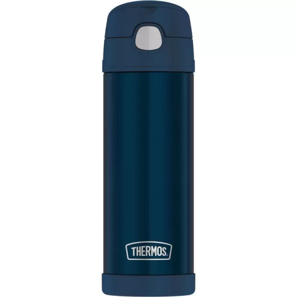 THERMOS FUNTAINER 16 Ounce Stainless Steel Vacuum Insulated Bottle with Wide Spout Lid RosewooodNavy