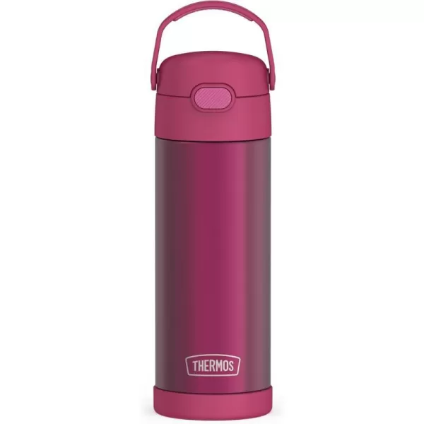 THERMOS FUNTAINER 16 Ounce Stainless Steel Vacuum Insulated Bottle with Wide Spout Lid RosewooodRosewoood