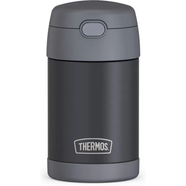 THERMOS FUNTAINER 16 Ounce Stainless Steel Vacuum Insulated Food Jar with Spoon Stone SlateMatte Charcoal