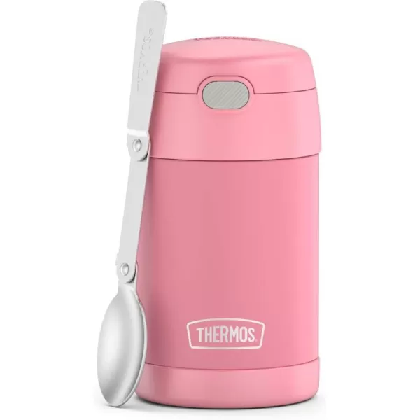 THERMOS FUNTAINER 16 Ounce Stainless Steel Vacuum Insulated Food Jar with Spoon Stone SlatePink