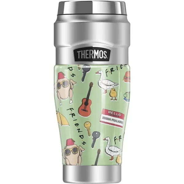 THERMOS Friends Chibi Pattern STAINLESS KING Stainless Steel Travel Tumbler Vacuum insulated amp Double Wall 16oz16 oz Tumbler ICONIC PATTERN