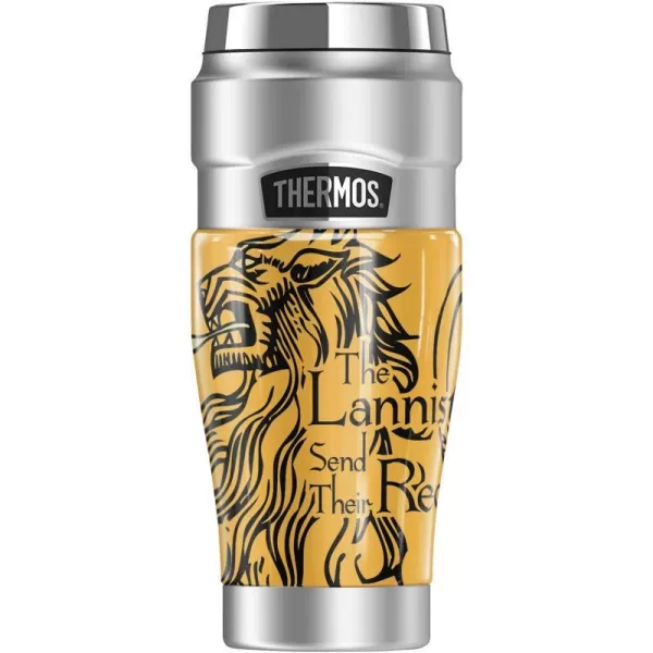 THERMOS Game of Thrones The Lannisters Send Their STAINLESS KING Stainless Steel Travel Tumbler Vacuum insulated amp Double Wall 16oz16 oz Tumbler THE LANNISTERS SEND THEIR