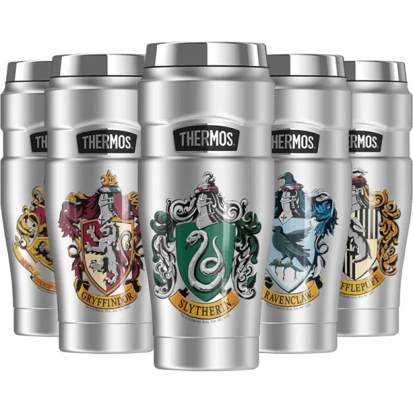 THERMOS Harry Potter Hogwarts School Crest STAINLESS KING Stainless Steel Travel Tumbler Vacuum insulated amp Double Wall 16oz1 Count Pack of 1 Slytherin House Crest