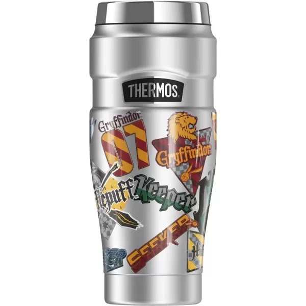 THERMOS Harry Potter House Pride Sticker Collage STAINLESS KING Stainless Steel Travel Tumbler Vacuum insulated amp Double Wall 16oz16 oz Tumbler HOUSE PRIDE STICKER COLLAGE