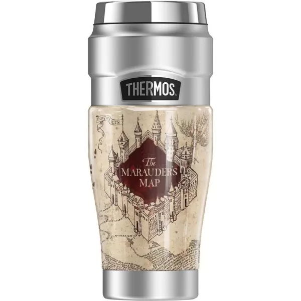 THERMOS Harry Potter Wand Collage STAINLESS KING Stainless Steel Travel Tumbler Vacuum insulated amp Double Wall 16oz16 oz Tumbler MARAUDERS MAP