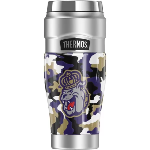 THERMOS JAMES MADISON UNIVERSITY Official Collection STAINLESS KING Stainless Steel Travel Tumbler Vacuum insulated amp Double Wall 16ozCamo