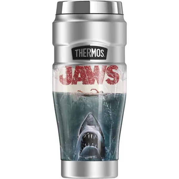 THERMOS Jaws Distressed Jaws STAINLESS KING Stainless Steel Travel Tumbler Vacuum insulated amp Double Wall 16ozTHERMOS Jaws Distressed Jaws STAINLESS KING Stainless Steel Travel Tumbler Vacuum insulated amp Double Wall 16oz