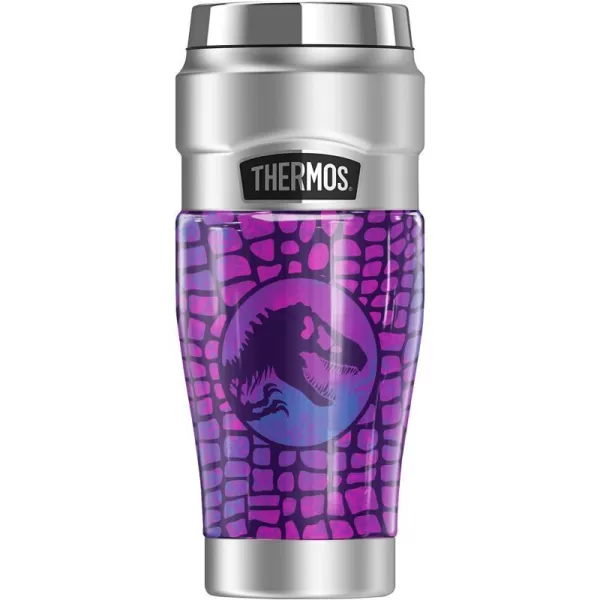 THERMOS Jurassic World Neon Blue Scales STAINLESS KING Stainless Steel Travel Tumbler Vacuum insulated amp Double Wall 16oz16 oz Tumbler NEON PURPLE SCALES