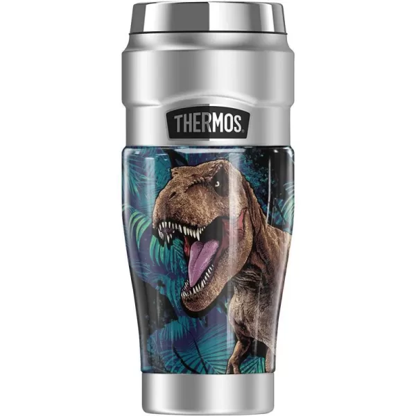 THERMOS Jurassic World Neon Jungle TRex STAINLESS KING Stainless Steel Travel Tumbler Vacuum insulated amp Double Wall 16oz16 oz Tumbler NEON JUNGLE TREX