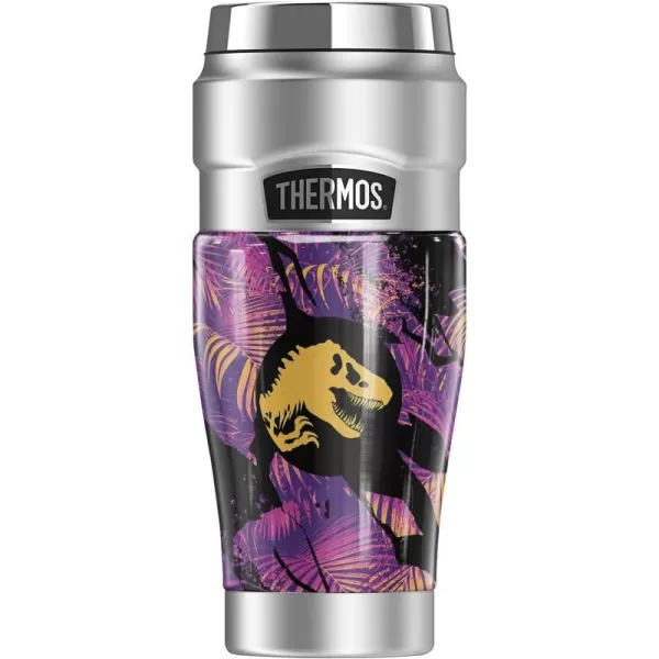 THERMOS Jurassic World Purple Jungle Coin Variation STAINLESS KING Stainless Steel Travel Tumbler Vacuum insulated amp Double Wall 16oz16 oz Tumbler PURPLE JUNGLE COIN VARIATION