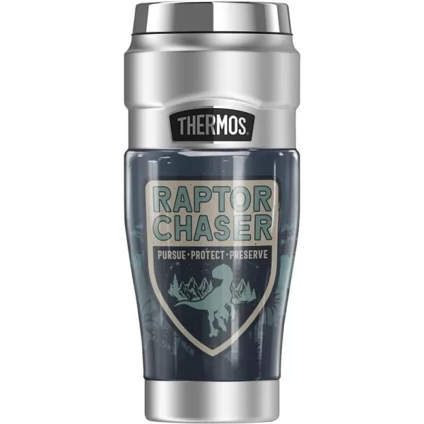 THERMOS Jurassic World Triceratops Observation Committee STAINLESS KING Stainless Steel Travel Tumbler Vacuum insulated amp Double Wall 16oz16 oz Tumbler RAPTOR CHASER