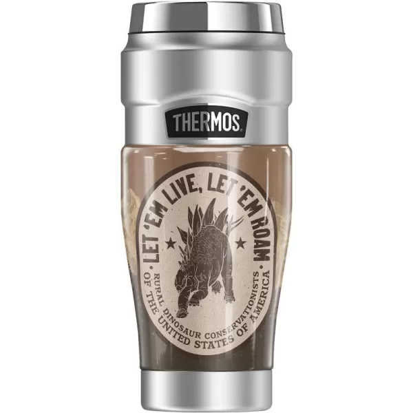 THERMOS Jurassic World Triceratops Observation Committee STAINLESS KING Stainless Steel Travel Tumbler Vacuum insulated amp Double Wall 16oz16 oz Tumbler LET EM ROAM