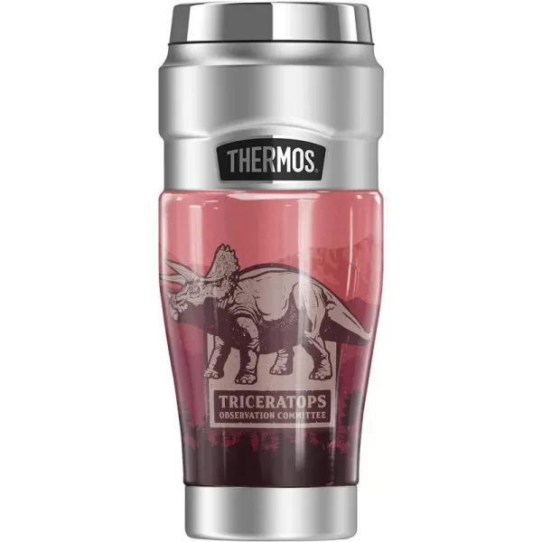 THERMOS Jurassic World Triceratops Observation Committee STAINLESS KING Stainless Steel Travel Tumbler Vacuum insulated amp Double Wall 16oz16 oz Tumbler TRICERATOPS OBSERVATION COMMITTEE