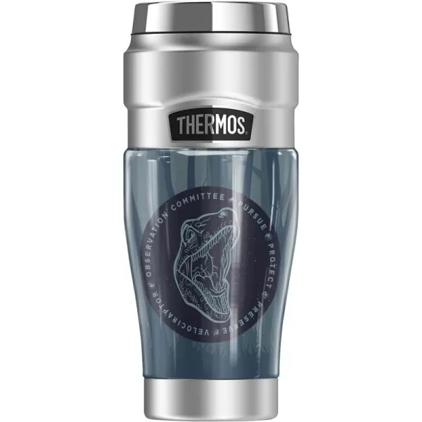 THERMOS Jurassic World Triceratops Observation Committee STAINLESS KING Stainless Steel Travel Tumbler Vacuum insulated amp Double Wall 16oz16 oz Tumbler RAPTOR COUNTRY