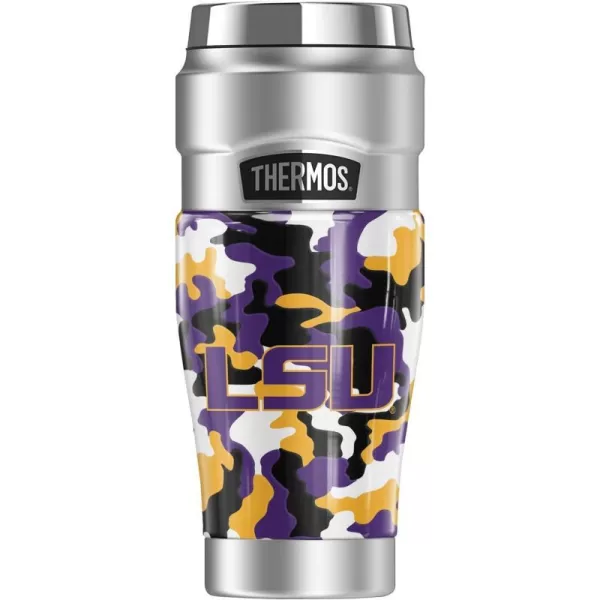 THERMOS LSU Official Collection STAINLESS KING Stainless Steel Travel Tumbler Vacuum insulated amp Double Wall 16ozCamo