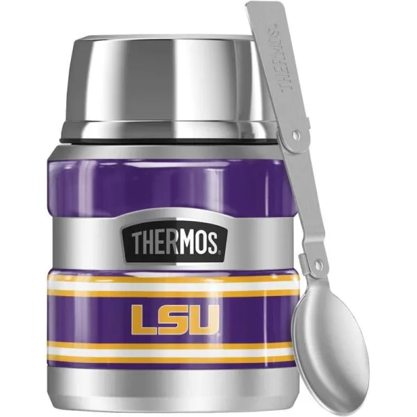 THERMOS LSU Tigers Classic Logo STAINLESS KING Stainless Steel Food Jar with Folding Spoon Vacuum insulated amp Double Wall 16ozTHERMOS LSU Tigers Classic Logo STAINLESS KING Stainless Steel Food Jar with Folding Spoon Vacuum insulated amp Double Wall 16oz