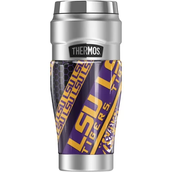 THERMOS LSU Tigers Diagonal Spirit Stripes STAINLESS KING Stainless Steel Travel Tumbler Vacuum insulated amp Double Wall 16ozTHERMOS LSU Tigers Diagonal Spirit Stripes STAINLESS KING Stainless Steel Travel Tumbler Vacuum insulated amp Double Wall 16oz