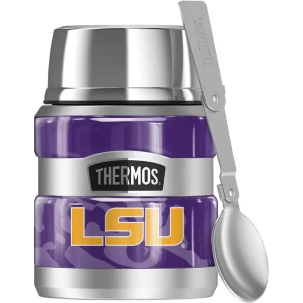 THERMOS LSU Tigers Eye of the Tiger STAINLESS KING Stainless Steel Food Jar with Folding Spoon Vacuum insulated amp Double Wall 16ozTHERMOS LSU Tigers Eye of the Tiger STAINLESS KING Stainless Steel Food Jar with Folding Spoon Vacuum insulated amp Double Wall 16oz