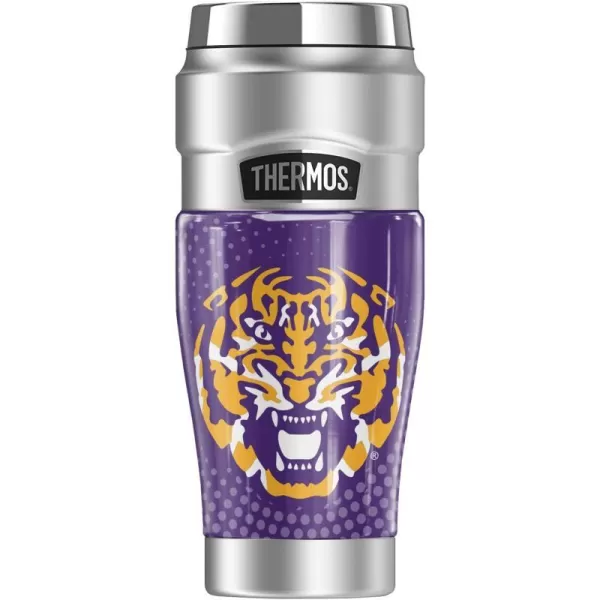 THERMOS LSU Tigers Mascot Tiger Face STAINLESS KING Stainless Steel Travel Tumbler Vacuum insulated amp Double Wall 16ozTHERMOS LSU Tigers Mascot Tiger Face STAINLESS KING Stainless Steel Travel Tumbler Vacuum insulated amp Double Wall 16oz