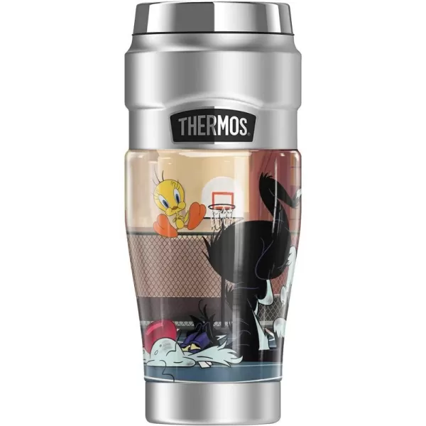 THERMOS Looney Tunes Road Runner And Wile E Coyote STAINLESS KING Stainless Steel Travel Tumbler Vacuum insulated amp Double Wall 16oz16 oz Tumbler SYLVESTER AND TWEETY