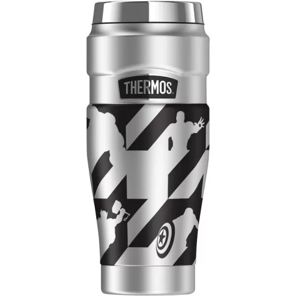 THERMOS MARVEL  Avengers Character Collage STAINLESS KING Stainless Steel Travel Tumbler Vacuum insulated amp Double Wall 16oz16 oz Tumbler Avengers Hero Print