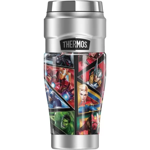 THERMOS MARVEL  Avengers Character Collage STAINLESS KING Stainless Steel Travel Tumbler Vacuum insulated amp Double Wall 16oz16 oz Tumbler Collage