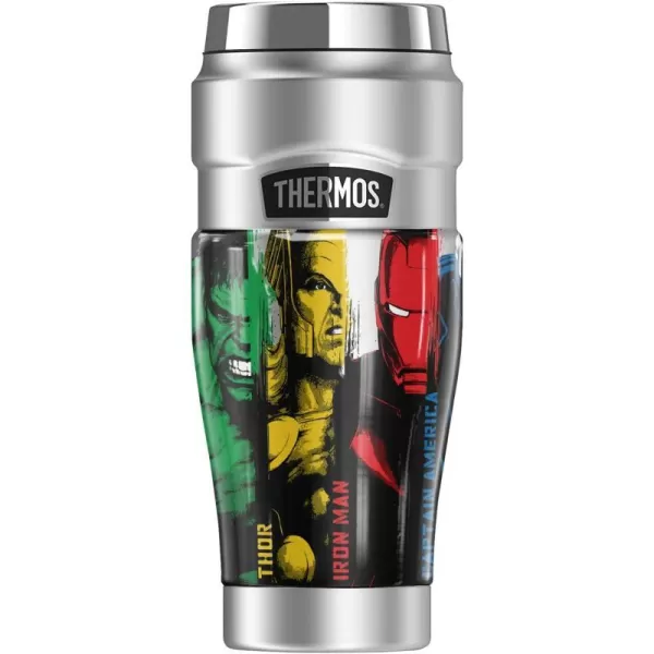 THERMOS MARVEL  Avengers Character Collage STAINLESS KING Stainless Steel Travel Tumbler Vacuum insulated amp Double Wall 16oz16 oz Tumbler Heroes