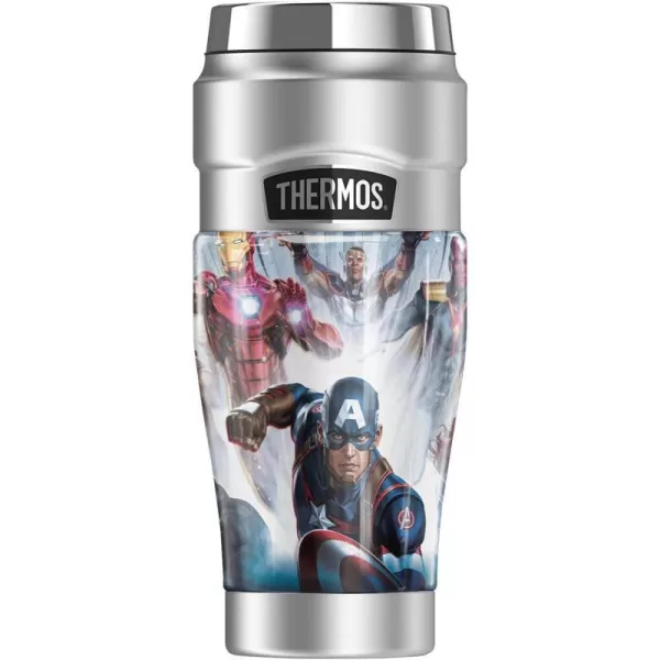 THERMOS MARVEL  Avengers Character Collage STAINLESS KING Stainless Steel Travel Tumbler Vacuum insulated amp Double Wall 16oz16 oz Tumbler Movie Heroes