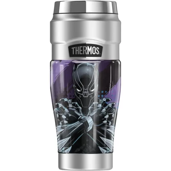 THERMOS MARVEL  Hulk Incredible STAINLESS KING Stainless Steel Travel Tumbler Vacuum insulated amp Double Wall 16oz1 Count Pack of 1 Black Panther