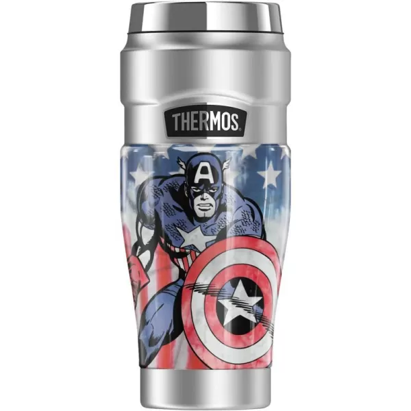 THERMOS MARVEL  Hulk Tie Dye STAINLESS KING Stainless Steel Travel Tumbler Vacuum insulated amp Double Wall 16oz16 oz Tumbler TIE DYE CAPTAIN