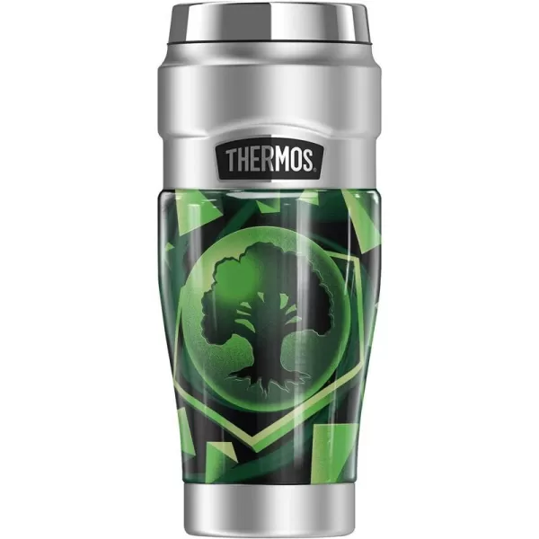 THERMOS Magic The Gathering Red Mana Stylized STAINLESS KING Stainless Steel Travel Tumbler Vacuum insulated amp Double Wall 16oz16 oz Tumbler GREEN MANA STYLIZED