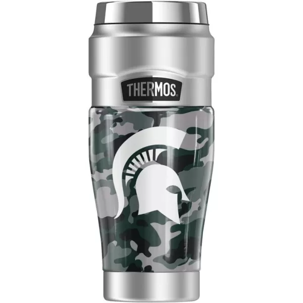 THERMOS Michigan State University Collection STAINLESS KING Stainless Steel Travel Tumbler Vacuum insulated amp Double Wall 16ozCamo