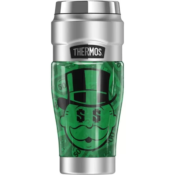 THERMOS Monopoly Money STAINLESS KING Stainless Steel Travel Tumbler Vacuum insulated amp Double Wall 16ozTHERMOS Monopoly Money STAINLESS KING Stainless Steel Travel Tumbler Vacuum insulated amp Double Wall 16oz