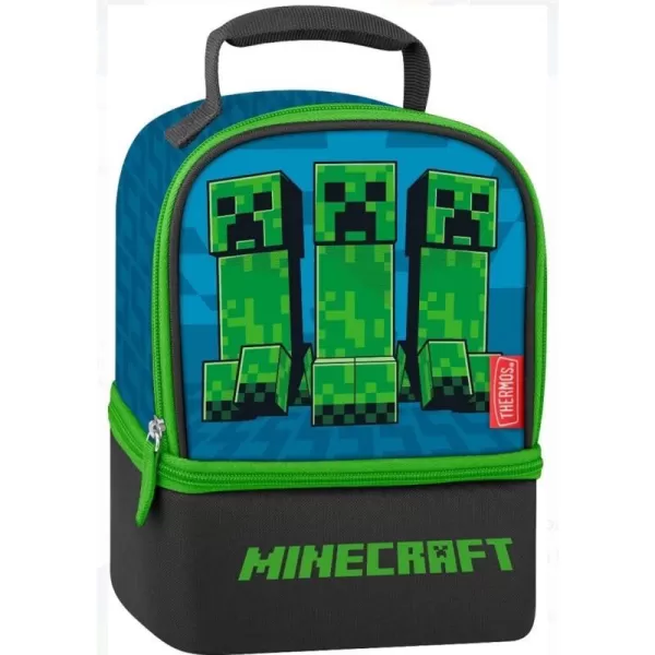 THERMOS Non Licensed Dual Lunch Kit Purple HeartsOne Size Minecraft