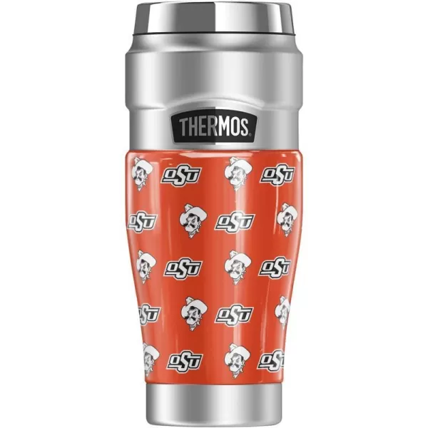 THERMOS Oklahoma State University Official Radial Dots STAINLESS KING Stainless Steel Travel Tumbler Vacuum insulated amp Double Wall 16oz16 oz Tumbler LOGO PATTERN