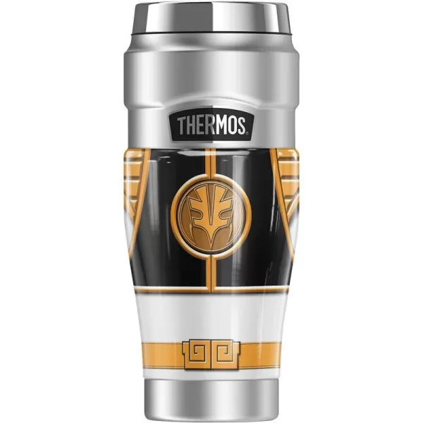 THERMOS Power Rangers Yellow Ranger Emblem STAINLESS KING Stainless Steel Travel Tumbler Vacuum insulated amp Double Wall 16oz1 Count Pack of 1 WHITE RANGER