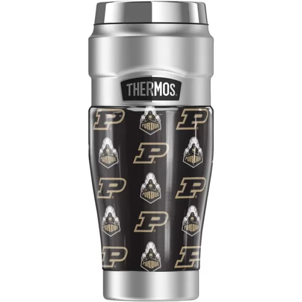 THERMOS Purdue University TieDye STAINLESS KING Stainless Steel Travel Tumbler Vacuum insulated amp Double Wall 16oz16 oz Tumbler LOGO PATTERN