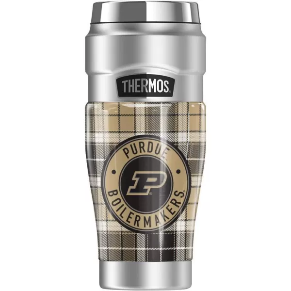 THERMOS Purdue University TieDye STAINLESS KING Stainless Steel Travel Tumbler Vacuum insulated amp Double Wall 16oz16 oz Tumbler PLAID