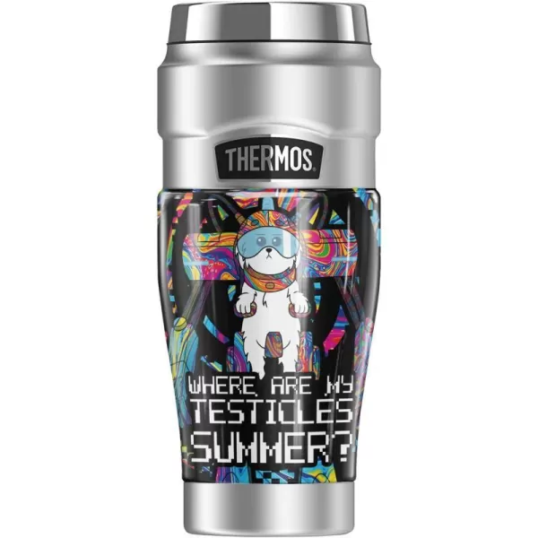 THERMOS Rick and Morty Rick and Morty Organisms STAINLESS KING Stainless Steel Travel Tumbler Vacuum insulated amp Double Wall 16oz16 oz Tumbler SNOWBALL PSYCHEDELIC SWIRL