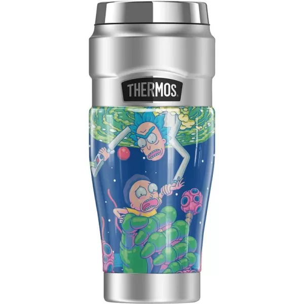 THERMOS Rick and Morty Rick and Morty Rescue STAINLESS KING Stainless Steel Travel Tumbler Vacuum insulated amp Double Wall 16oz16 oz Tumbler RESCUE