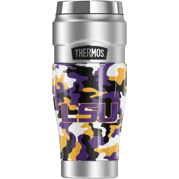 THERMOS SYRACUSE UNIVERSITY OFFICIAL Camo STAINLESS KING Stainless Steel Travel Tumbler Vacuum insulated ampamp Double Wall 16ozLOUSIANA STATE UNIVERSITY