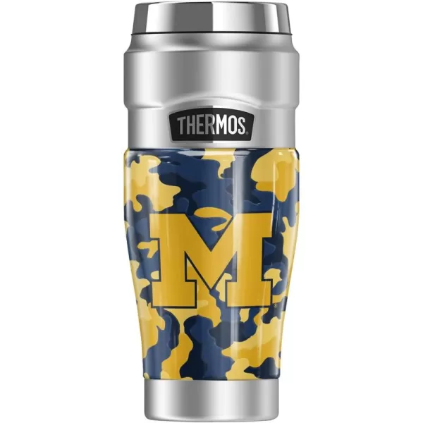 THERMOS SYRACUSE UNIVERSITY OFFICIAL Camo STAINLESS KING Stainless Steel Travel Tumbler Vacuum insulated ampamp Double Wall 16ozUNIVERSITY OF MICHIGAN