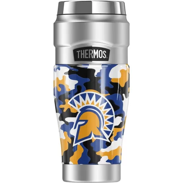 THERMOS San Jose State University Official Collection STAINLESS KING Stainless Steel Travel Tumbler Vacuum insulated amp Double Wall 16ozCamo