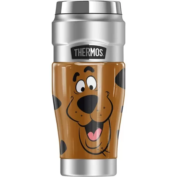 THERMOS ScoobyDoo Face STAINLESS KING Stainless Steel Travel Tumbler Vacuum insulated amp Double Wall 16ozTHERMOS ScoobyDoo Face STAINLESS KING Stainless Steel Travel Tumbler Vacuum insulated amp Double Wall 16oz