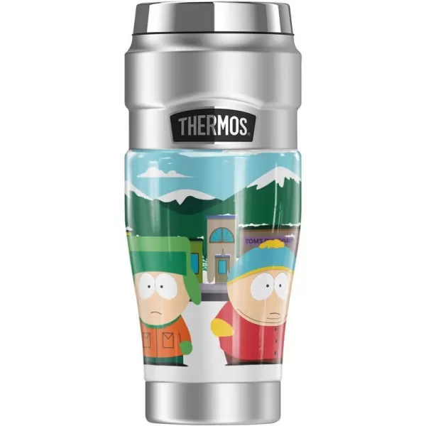 THERMOS South Park Cartman Stan Kyle Kenny Town Pose STAINLESS KING Stainless Steel Travel Tumbler Vacuum insulated amp Double Wall 16oz16 oz Tumbler CARTMAN STAN KYLE KENNY TOWN POSE